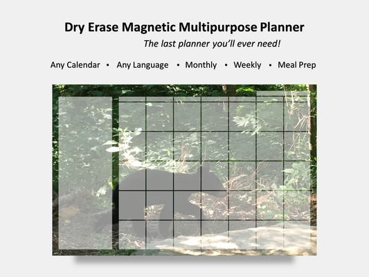 Dry Erase Magnetic Multipurpose Planner- Baby Black Bear