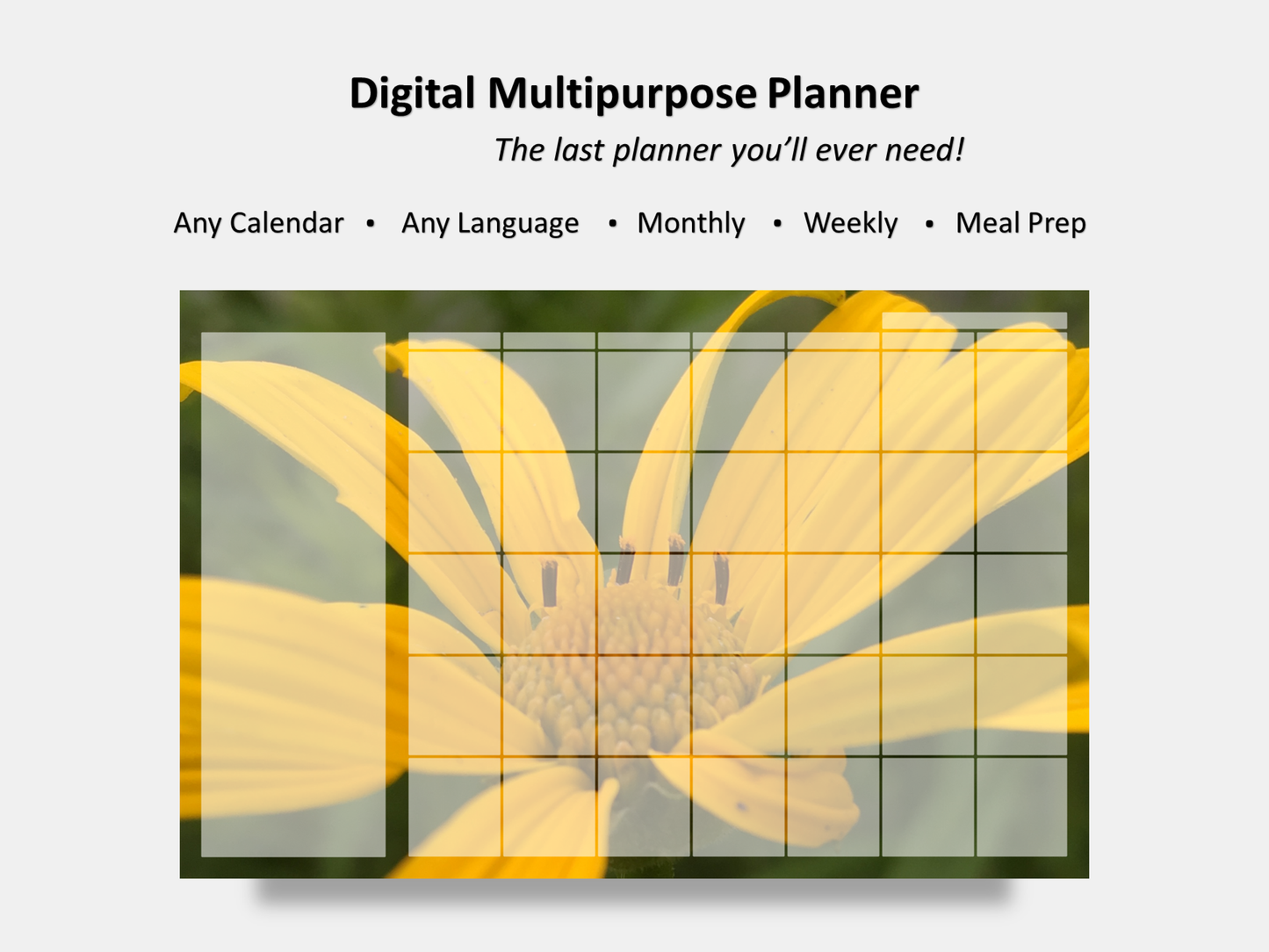 Digital Multipurpose Planner- False Sunflower Macro Photography 1