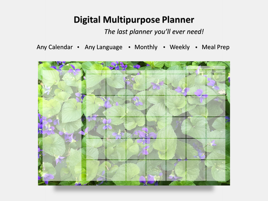 Digital Multipurpose Planner- A Field of Violets