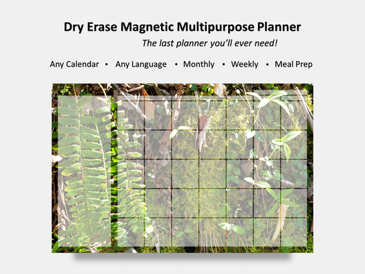 Dry Erase Magnetic Multipurpose Planner- A mossy cliff with ferns