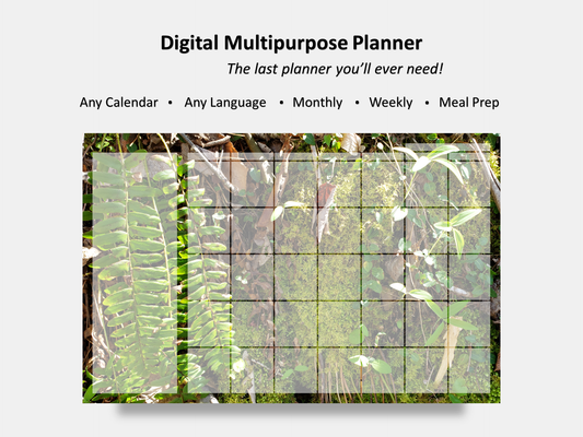 Digital Multipurpose Planner- A mossy cliff with ferns