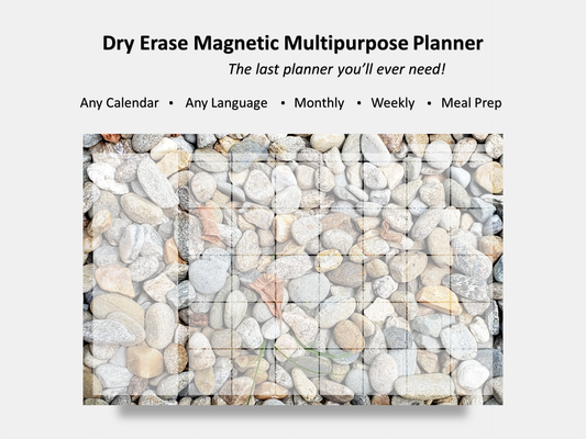 Dry Erase Magnetic Multipurpose Planner- Garden Rocks