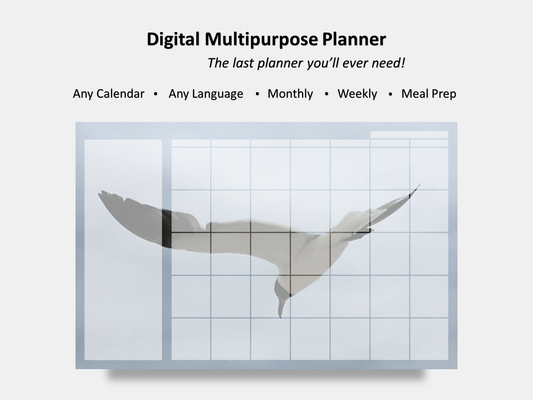 Digital Multipurpose Planner- Flying Seagull Macro Photography