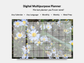 Digital Multipurpose Planner- Frost Aster Flowers