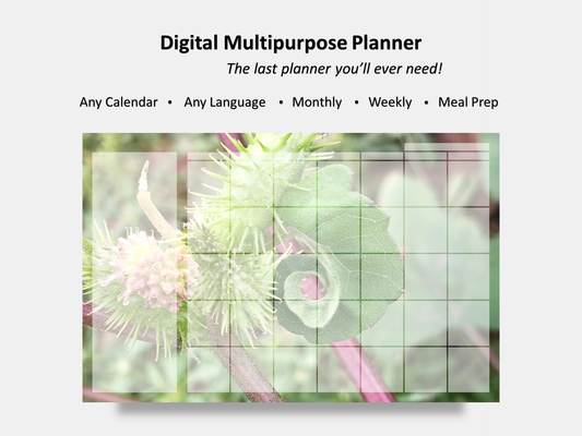 Digital Multipurpose Planner- Curly Twisted Rough Cocklebur