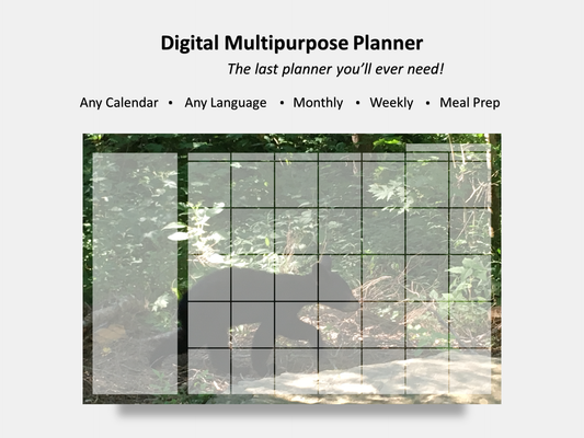 Digital Multipurpose Planner- Baby Black Bear