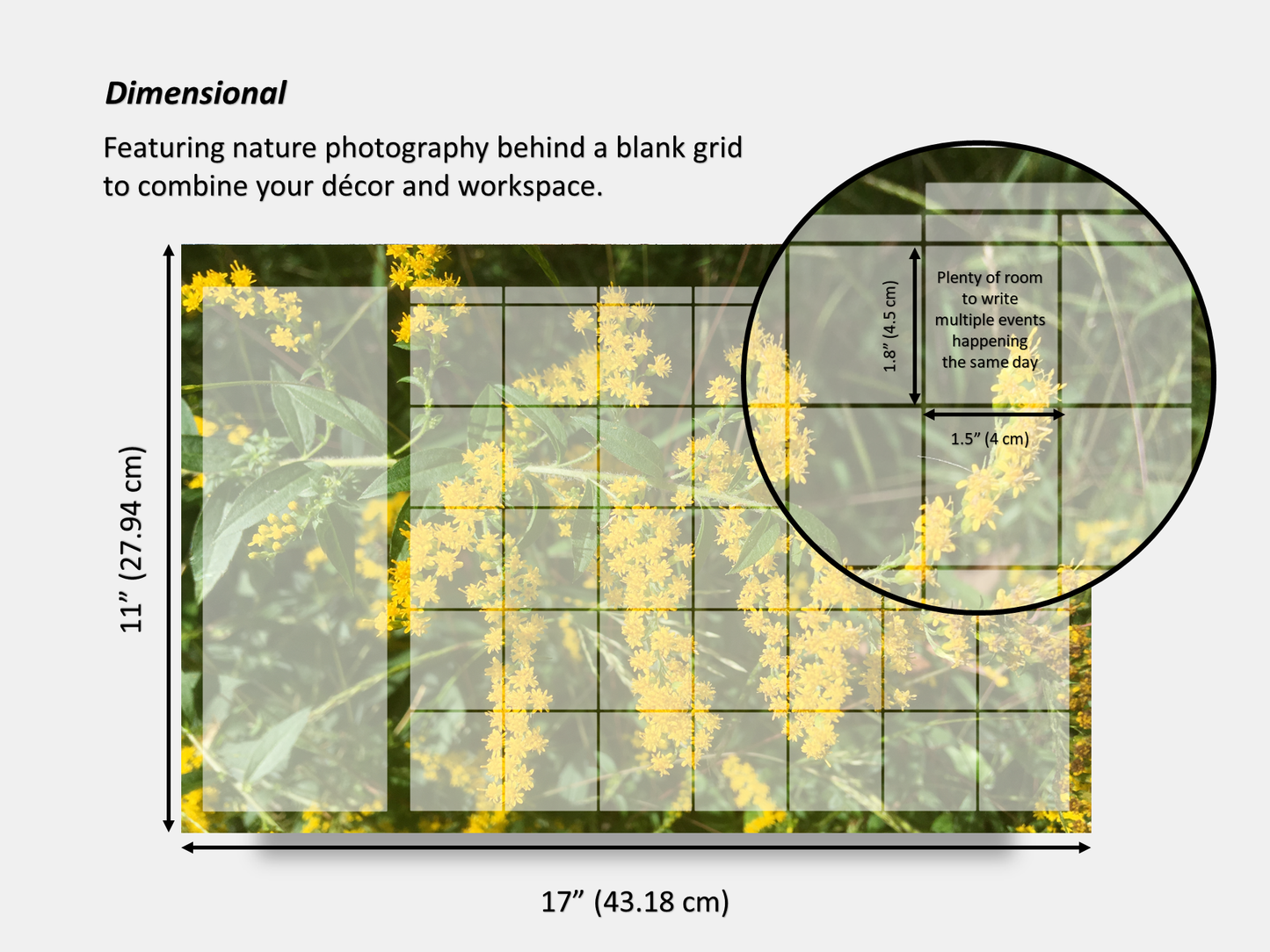 Dry Erase Magnetic Multipurpose Planner- Golden Rod Macro Photography 3