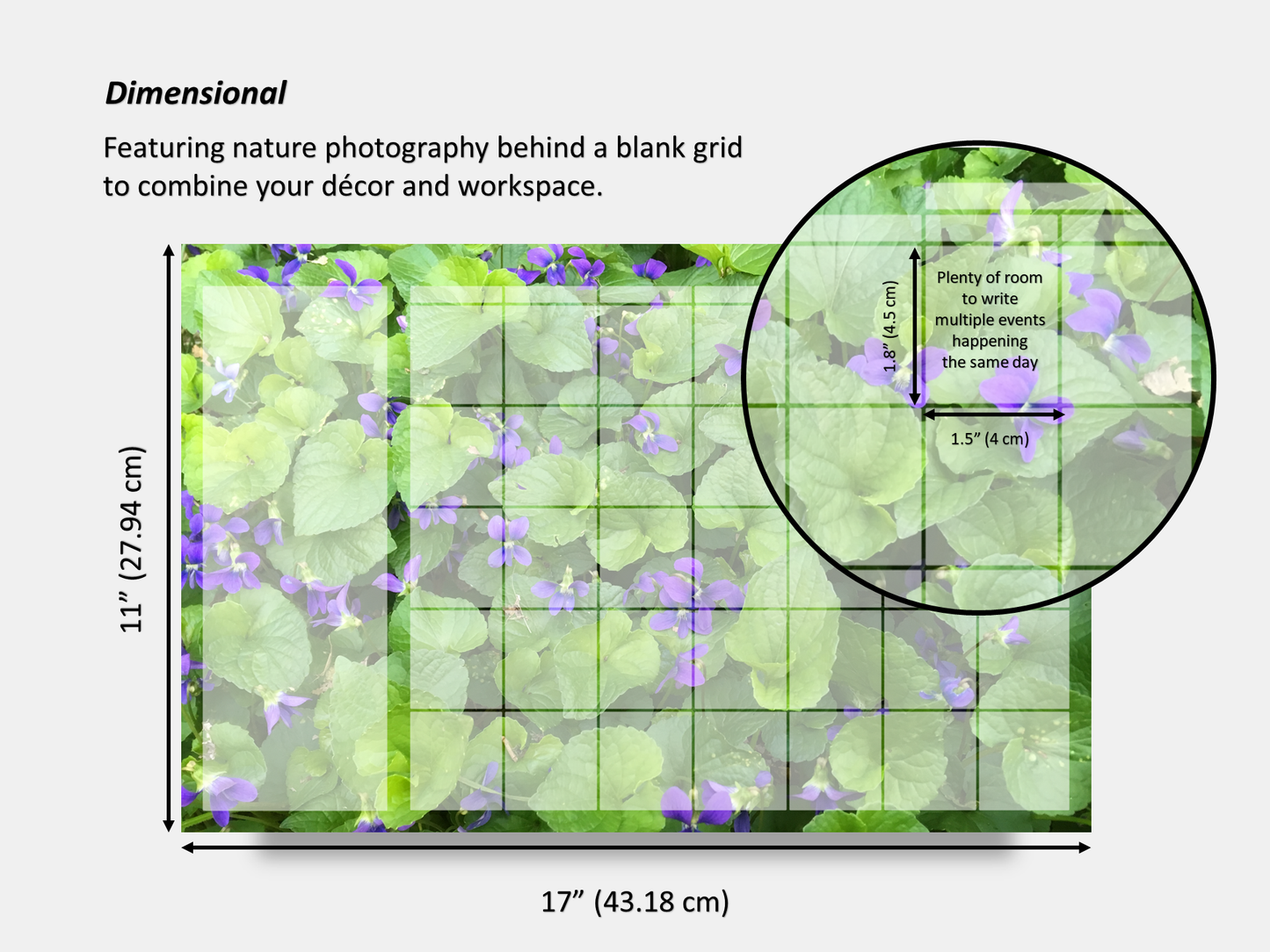 Dry Erase Magnetic Multipurpose Planner- A Field of Violets