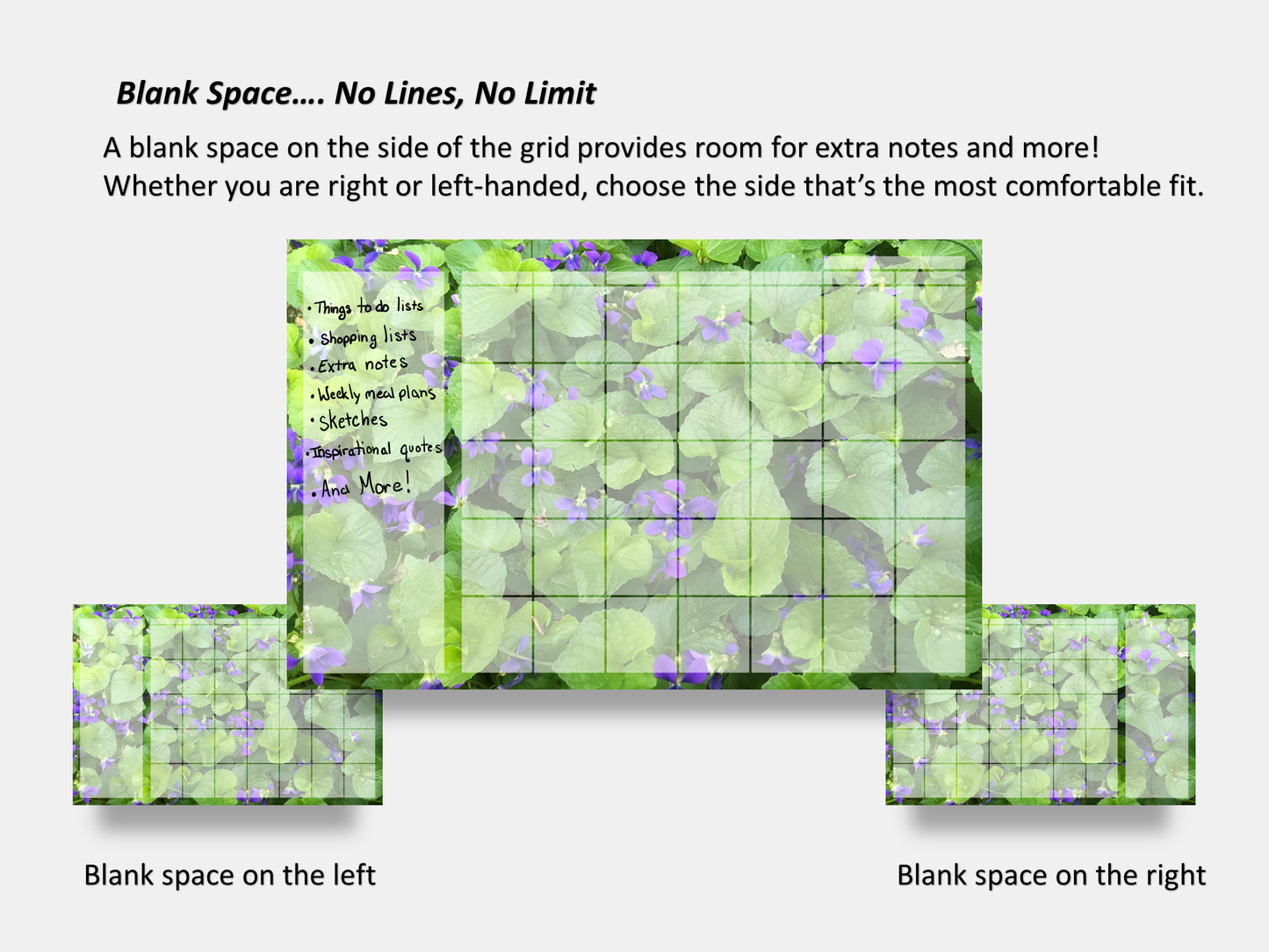 Dry Erase Magnetic Multipurpose Planner- A Field of Violets